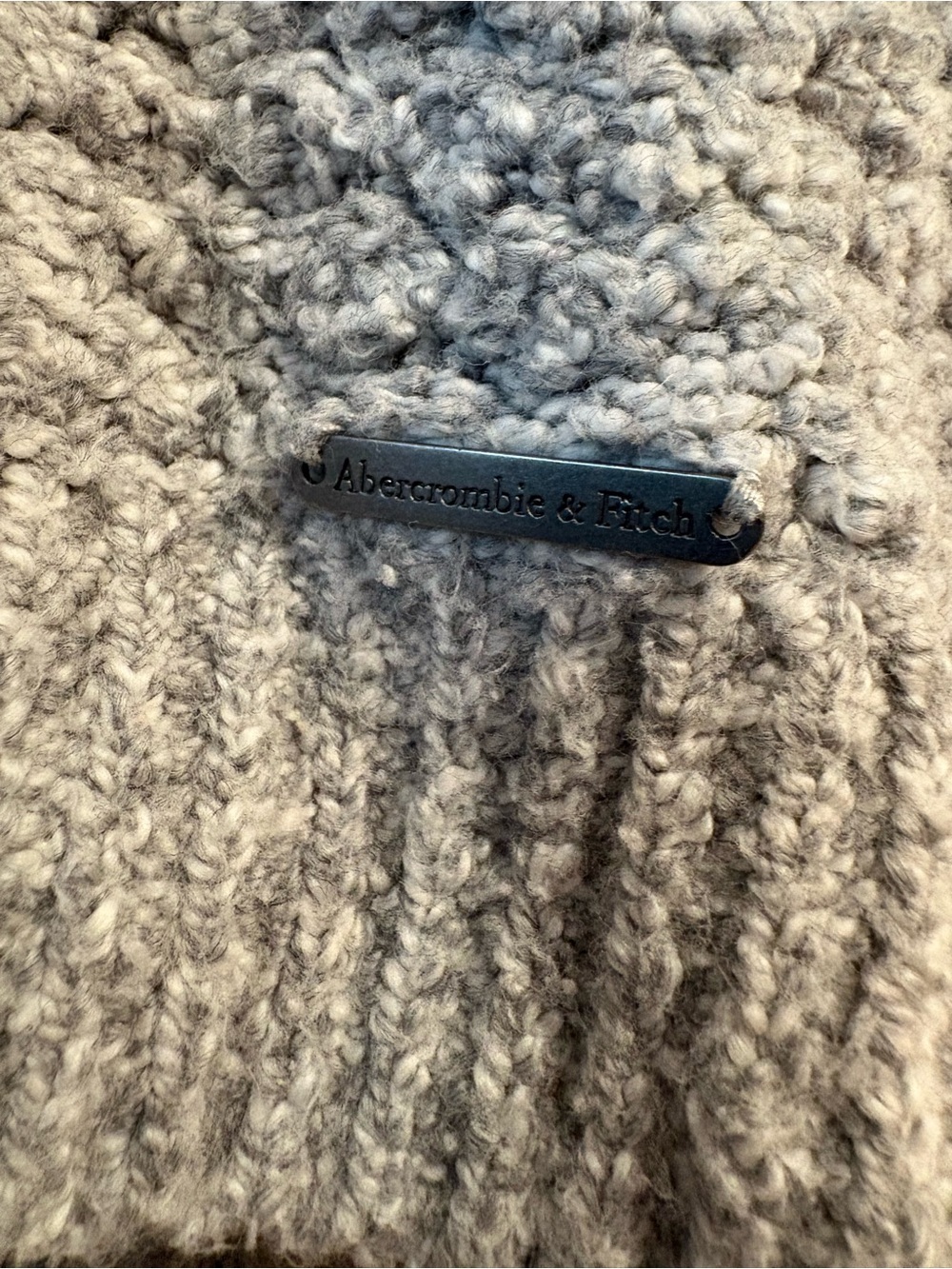 Abercrombie & Fitch Grey Bouclé Knit Sweater Soft Cozy Crewneck Women's XS - Picture 6 of 6